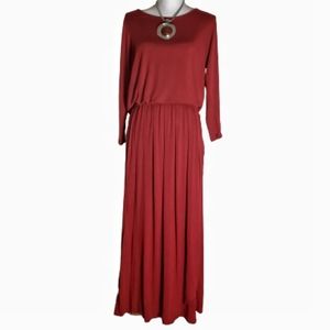 Nicole Richie Collection Dark Red Long Lace Dress